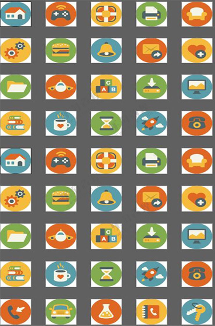 彩色矢量扁平风格图标 - 精品素材 - 乐淘职场 - 职场精品素材网,加入